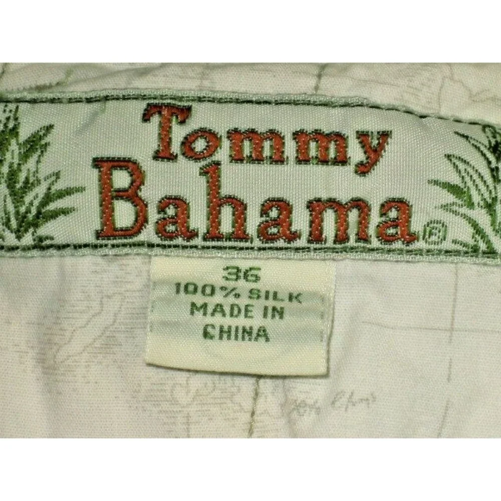 Mens Tommy Bahama Herringbone Weave 100% Silk Shorts Khaki sz 36